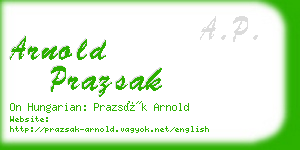 arnold prazsak business card